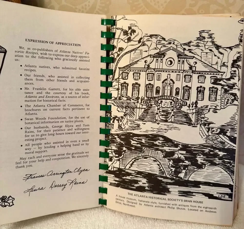 Vintage Atlanta Natives’ Favorite Recipes Cookbook 1983 Southern Cooking
